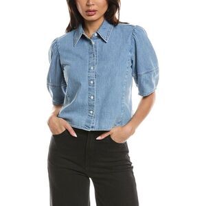 Frame Denim Womens  The Lantern Blouse, Blue